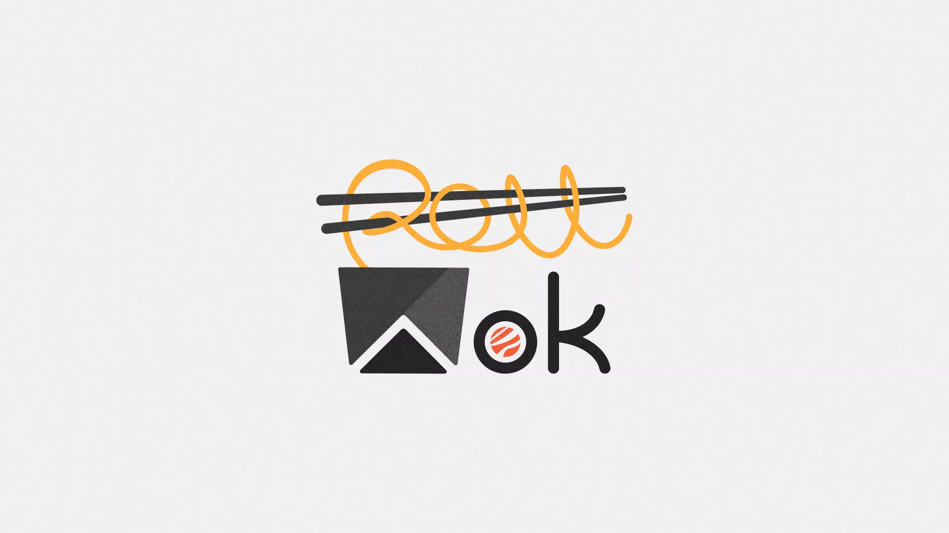 Разработка логотипа суши-бара «Roll Wok Club» в Трёхгорном